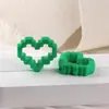 Cor contrastante dupla-feitiço tinta brilhante desenho animado tinta pixel amor diy coração perfurado cordão de mão anel de suspensão acessórios de joia material