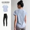 Traje de Ropa de Yoga de Malla para Mujer Ropa de Entrenamiento de Pilates Manga Corta Delgado Holgado Secado Rápido Running Deportes Fitness Top
