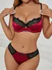 Conjunto de Sutiã e Calcinha Sexy de Renda Europeu e Americano Outono/Inverno Lingerie Francesa Pura Conjunto de Duas Peças Push-Up Anti-Queda