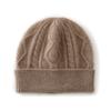 2024 Outono e Inverno Novo 100% Puro Cashmere Chapéu Diamante Flor Três Fios Espessado Quente Proteção de Orelhas All-match Knitted Hat