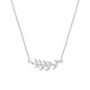 Collar Pickup Wheat de Plata de Ley S925 para Mujer Cadena de Clavícula con Circonita Microincrustada Hojas Simétricas Joyería Estilo Celebridad de Internet ins