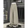 Pantalones Casuales Pequeños de Estilo 'Old Money' con Caída para Hombres y Mujeres Otoño Holgados Estilo Oficina Adelgazantes Rectos Pantalones Casuales Color Caqui