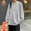 Camiseta de manga curta masculina verão Nova ins moderna estilo Hong Kong solta casual cor sólida versátil camiseta básica T-shirt bonito