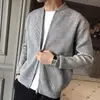 Suéter cárdigan con cremallera transfronterizo para hombre, nuevo estilo otoño e invierno, chaqueta casual simple, top de punto versátil de moda para hombre