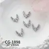 Accesorios Premium de Zirconia para Uñas, Lujo Ligero Estilo Francés, Brillantes Decoraciones de Diamantes para Uñas Portátiles en Forma de Arco Creciente con Diamantes Completos en el Lateral