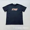 Camiseta Suelta Informal con Estampado de Letras de Comercio Exterior Synaworld Estilo Hip-Hop Americano Camiseta con Estampado Cuello Redondo Manga Corta Camiseta para Hombre Pareja Estilo Europeo