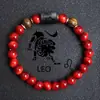 Pulseira masculina mais vendida internacionalmente Temu Xiyin TK, com pedras de olho de tigre vermelho e olho de tigre amarelo, design de doze signos do zodíaco, pulseira de pedra natural para atacado