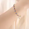 Colar com pingente de gota de óleo colorido contrastante estilo francês, pulseira para clavícula, joias de aço titânio para meninas, conjunto de joias