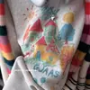 Sudadera de Cuello Redondo para Mujer, Talla Petite, Otoño e Invierno, Forrada de Felpa, Corte Holgado, Diseño Único, Estilo Retro Americano, Sudadera Gris, Moderna