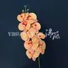 Flor Artificial Orquídea de Película 3D de 9 Cabezas, Flor Falsa Realista de Alta Gama, Arreglo de Escena Floral, Flor para Decoración de Hotel y Boda