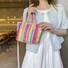 Moda Retro Impresso Bolsa Mini Tote Bag Elegante Cor Stripe Tecido Ombro Crossbody Bucket Bag Lote