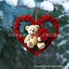 Transfronteiriço Novo Produto Mais Vendido Dia dos Namorados Urso de Rosa Plano 2D Acrílico Mochila Decoração de Casa Fofo Pingente de Carro