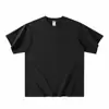 Camiseta Masculina e Feminina Algodão Pesado 380g Gola Pequena Manga Curta Vintage Solta Branca Camada Base Verão