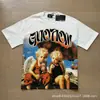 2025S Transfronterizo Em Marca Americana de Moda Ángel Retro Logo de Diamantes Calientes Hip-Hop Holgado Manga Corta Estampado Completo Camiseta de Pareja