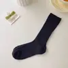 Calcetines de color liso con cordón estilo miu para mujer, calcetines de longitud media hasta la pantorrilla, calcetines de verano transpirables finos, estilo japonés, calcetines simples de felpa de verano