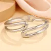 Moda Europeia e Americana Estilo Ins Simples Pulseira Aberta Design de Nicho Feminino Pulseira de Aço Inoxidável Pulseira de Linha Brilhante