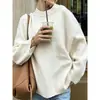 AliExpress eBay Suéter de Punto Holgado Versátil Nuevo para Primavera y Otoño de Mujer Manga Larga Moda Color Sólido Cuello Redondo Suéter Casual