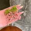 Pendientes de flor de jardín verde primavera con cuentas para mujer, nueva joyería para orejas primavera y verano 2025, pendientes de borla dopamina