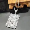 Novos produtos atacado prata esterlina personalidade dominador Guan Gong Guan Yunchang Pingente Dragão Verde retro Prata Tailandesa cartão Buda leal listagem