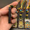 Collar Tanka de Ébano Cadena para Suéter Estilo Étnico Retro Tanka de Nepal Colgante de Ébano de la Fortuna Collar