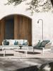 Sofá de ratán europeo para exteriores, para patio, jardín, terraza, silla de ratán, balcón, villa, mesa de centro para tres personas, sofá combinado
