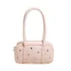 Bolsa de Axila com Design de Nicho da Moda para Mulheres 2025 Nova Moda Bolsa de Ombro com Rebites Bolsa Boston Versátil Casual