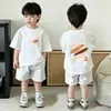 Camiseta de Manga Curta de Verão para Meninos 2026 Nova Moda de Verão para Crianças Maiores, Top Fino de Algodão Puro Tendência Estilo Streetwear para Meninos