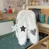 Mochila Lindas de Orejas de Conejo con Encaje de Lunares Estilo Coreano para Niñas, Adecuada para Estudiantes que Asisten a Clase, Viajes de Verano y Ocio