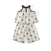 Traje de Verano 2026 Estilo Nuevo para Niñas Elegante Top Halter de Mariposa Pantalones Largos a la Moda Anti-Mosquitos Venta al por Mayor de Fábrica en Stock