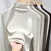 Top Térmico de Manga Larga para Mujer Otoño/Invierno 2026, Nuevo, Doble Cara de Polar, Engrosado, Corte Ajustado, Cuello Alto