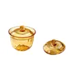 Olla de barro Xilekou de vidrio color ámbar, olla para sopa, olla para vapor, olla de barro, olla de doble asa, vaporera para uso doméstico, adecuada para nido de pájaro y postres