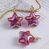 Pulseira com Pingente Estrela de Cinco Pontas Nuvem Banho de Ouro Real Beleza de Gelo Chaveiro Corrente para Celular Material de Acessórios DIY Atacado