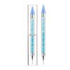 Lápis Furador de Bolinhas para Nail Art Ponta Dupla Ferramenta Furadora de Bolinhas Furador de Sucção Caneta para Bolinhas Florais Cabeça de Cera Incrustada com Diamante Caneta para Manicure Furadora de Bolinhas