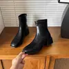Botines Meilad para mujer, nueva colección otoño/invierno 2026, tacón grueso, estilo británico retro, botas versátiles de caña baja ajustadas