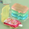 Caixa de Talheres Infantil, Porta-Colher de Silicone, Porta-Hashi e Garfo-Colher de Treinamento para Bebês em PP, Mordedor, Porta-Escova de Dentes e Mordedor
