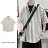 Camisa Floral Havaiana Masculina Manga Curta Fashionável Fina Respirável Estilo Hong Kong Praia Lapela Versátil Bonita Tendência Camisa