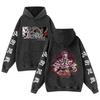 Sudadera con capucha de algodón vintage lavado New Jujutsu Kaisen Spell War para hombre y mujer.