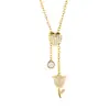 Nueva Cadena para Clavícula Personalizada de Acero Inoxidable Cierre de Corazón Cadena de Tirar Chapada en Oro de 18K Sentido de Diseño de Nicho Collar de Moda
