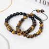 Pulsera de Ojo de Tigre de Piedra Natural de Amazon para Luca Pulsera de Cristal Tejida a Mano para Hombre Joyería Ajustable para Pareja