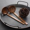 Cuchara para sopa de ramen estilo japonés, cuchara de madera con mango largo, cuchara de pesca, cuchara para olla caliente, juego de colador, vajilla
