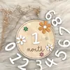Estilo Ins Bebê Madeira Inglês DIY Lua Cheia Cem Dias Lua Cheia Um Ano de Idade Registro Comemorativo de Crescimento Adereços de Foto Arranjo