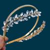 Diadema para el cabello nupcial Tocado Hecho a mano Pedrería Diadema de presión Corona para el cabello Vestido de novia Maquillaje Accesorios para el cabello DZ056