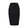 Falda Midi Básica de Cintura Alta Sólida Simple Otoño Nueva Kardashian Versátil Ajustada Bodycon Larga para Mujer