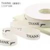 Cinta de Poliéster-Algodón con Letras Inglesas, Cinta para Empaque de Flores, Cinta Decorativa para Hornear Pasteles de Cumpleaños, Cinta para Envolver Regalos