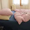 Juego de ropa de cama estilo Ins de cuatro piezas, funda de edredón de algodón lavado y algodón puro, sábana de cama 100% algodón, juego de tres piezas para dormitorio de estudiante