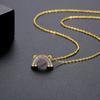Collar Jinse Pequeño Arcoíris Cobre con Colgante de Zirconia de Cristal de Color Nítido Estilo Japonés-Coreano Sencillo con Sentido del Diseño Joyería