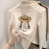 Camiseta de manga comprida com gola alta para meninas, camada base com forro de fleece, novo estilo outono/inverno 2026, top casual infantil com forro de fleece