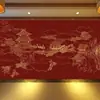 Papel tapiz estilo chino rojo retro estilo chino fondo decorativo mural de pared dibujo a línea tridimensional pabellón edificio Palacio papel tapiz
