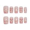 Armadura de lazo de ojo de gato francés, manicura sencilla en rosa y blanco, libro de equitación rojo, piezas de uñas calientes con puntos de onda de sentido avanzado