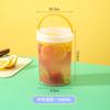 Balde de chá de frutas de chá com leite portátil selado geladeira de plástico de grande capacidade transparente crisper redondo de grau alimentício